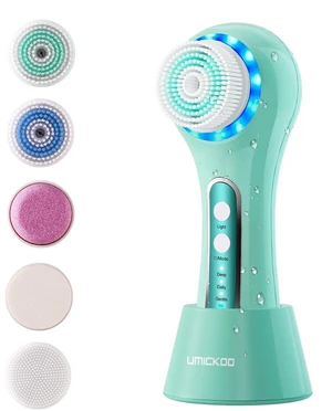 Electric Facial Cleansing Brush, 2-Way Rotating Face Scrubber for Daily & Deep Cleaning, 3 Modes, 5 Brush Heads, Rechargeable, IPX7 Waterproof for All Skin Types Electric Facial Cleansing Brush, 2-Way Rotating Face Scrubber for Daily & Deep Cleaning, 3 Modes, 5 Brush Heads, Rechargeable, IPX7 Waterproof for All Skin Types