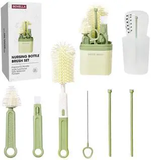 Baby Bottle Brush Set-Travel Bottle Cleaner Kit with Silicone Brush,Drying Rack,Nipple Brush,Straw Brush,Bottle Mouth Brush,Storage Box-6 in 1 Portable Bottle Washing Kit for Home and Travel Baby Bottle Brush Set-Travel Bottle Cleaner Kit with Silicone Brush,Drying Rack,Nipple Brush,Straw Brush,Bottle Mouth Brush,Storage Box-6 in 1 Portable Bottle Washing Kit for Home and Travel