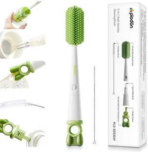 Detachable 5-in-1 Bottle Cleaning Brush Set - Silicone Baby Bottle Brush Cleaner Kit with Nipple Brush, Detail Brush & Straw Brush, Portable Long Handle Bottles Scrubber Cleaning Tool Detachable 5-in-1 Bottle Cleaning Brush Set - Silicone Baby Bottle Brush Cleaner Kit with Nipple Brush, Detail Brush & Straw Brush, Portable Long Handle Bottles Scrubber Cleaning Tool