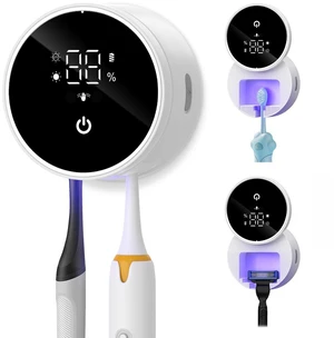 Upgraded UV Toothbrush Sanitizer Holder with Infrared Sensor & Heat Drying, Temracha Wall-Mounted Toothbrush Holder for the Bathroom, LED Smart Display, Fits Toothbrushes & Razor, Portable for Travel Upgraded UV Toothbrush Sanitizer Holder with Infrared Sensor & Heat Drying, Temracha Wall-Mounted Toothbrush Holder for the Bathroom, LED Smart Display, Fits Toothbrushes & Razor, Portable for Travel