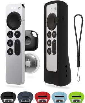 GripStand Scratch-Resistant Silicone Remote Cover for Apple TV Compatible with AirTag, Fits Siri Apple TV 4K/HD (2nd & 3rd Gen), Stand-Up Design, Enhanced Grip, Ultra Black GripStand Scratch-Resistant Silicone Remote Cover for Apple TV Compatible with AirTag, Fits Siri Apple TV 4K/HD (2nd & 3rd Gen), Stand-Up Design, Enhanced Grip, Ultra Black