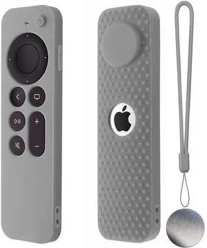 Silicone Remote Case for Apple TV 4K 2nd Gen 2021 Siri Remote Anti-Slip Durable Silicone Cover Magnetic Protective Sleeve Shockproof Remote Case (Gray) Silicone Remote Case for Apple TV 4K 2nd Gen 2021 Siri Remote Anti-Slip Durable Silicone Cover Magnetic Protective Sleeve Shockproof Remote Case (Gray)