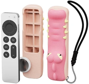 Silicone Case Fit Designed for Apple TV 4K 2021/2022 Siri Remote Protective Case with Shockproof Compatible with AirTag, Anti-Lost with Lanyard(Pink Gator) Silicone Case Fit Designed for Apple TV 4K 2021/2022 Siri Remote Protective Case with Shockproof Compatible with AirTag, Anti-Lost with Lanyard(Pink Gator)