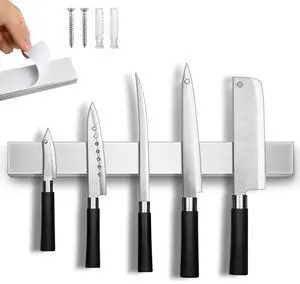 Magnetic Knife Holder for Wall, No Drilling Magnetic Knife Strip Adhesive Knife Holder Magnet Knife Bar, Wall Mount Knife Rack Block Metal Tool Holder for Utensils RV Kitchen Organization, 12 Inch Magnetic Knife Holder for Wall, No Drilling Magnetic Knife Strip Adhesive Knife Holder Magnet Knife Bar, Wall Mount Knife Rack Block Metal Tool Holder for Utensils RV Kitchen Organization, 12 Inch