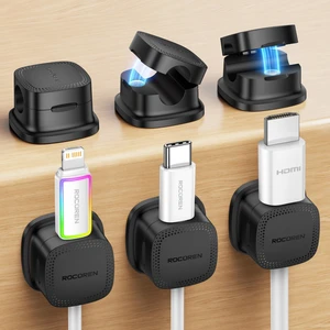 6Pack Magnetic 1sLock Adhesive Cable Clips Cord Organizer | Black StrongGrip Cable Management Accessory for Phone Charger Wire, Fits Nightstand, Car, Office, Desktop & Kitchen Counter 6Pack Magnetic 1sLock Adhesive Cable Clips Cord Organizer | Black StrongGrip Cable Management Accessory for Phone Charger Wire, Fits Nightstand, Car, Office, Desktop & Kitchen Counter
