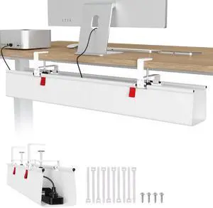 No Drill Under Desk Cable Management Tray, 36 inch Cable Management No Drill Under Desk Cable Management Tray, 36 inch Cable Management