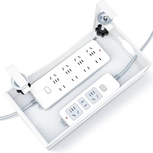 Extra Wide Under Desk Cable Management - 7inch No Drill Installation Cable Management Tray, Clamp/Screw Mount Desk Cable Management, Cable Management Tray for Office, Home((White, XL) Extra Wide Under Desk Cable Management - 7inch No Drill Installation Cable Management Tray, Clamp/Screw Mount Desk Cable Management, Cable Management Tray for Office, Home((White, XL)