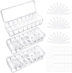 Cable Organizer Box with Lid, 3 Pcs Clear Cord Storage Organizer with 30 Cable Ties 62 Cable Labels, Charger Organizer for Office Desk Drawer Organizers and Accessories Cable Organizer Box with Lid, 3 Pcs Clear Cord Storage Organizer with 30 Cable Ties 62 Cable Labels, Charger Organizer for Office Desk Drawer Organizers and Accessories