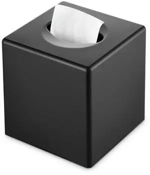 Tissue Box Cover, Modern Decorative Square Facial Storage Tissue Box Holder, Home Accessories for Bathroom Vanity Countertops, Dressers, Night Stand, Parlors and Office - Matte Black Tissue Box Cover, Modern Decorative Square Facial Storage Tissue Box Holder, Home Accessories for Bathroom Vanity Countertops, Dressers, Night Stand, Parlors and Office - Matte Black