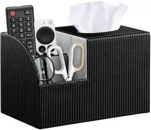 Tissue Box Cover Square with Storage, PU Leather Cube Tissue Box Holder, Multifunction Remote Control Nightstand Organizer, Modern Desk Caddy for End Table, Bathroom, Home, Office Decor Tissue Box Cover Square with Storage, PU Leather Cube Tissue Box Holder, Multifunction Remote Control Nightstand Organizer, Modern Desk Caddy for End Table, Bathroom, Home, Office Decor