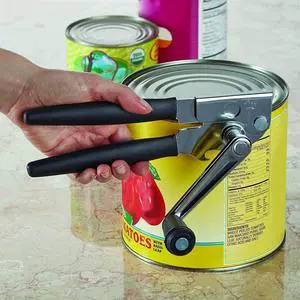 Crank Handle Commercial Can Opener - Heavy Duty Manual Can Opener - Ergonomic Cushioned Handle - Stainless Steel Blade - Black Crank Handle Commercial Can Opener - Heavy Duty Manual Can Opener - Ergonomic Cushioned Handle - Stainless Steel Blade - Black