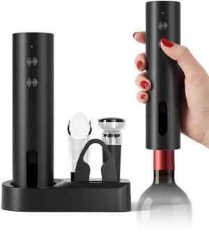 Rechargeable 5-in-1 Electric Wine Opener Set, Cordless Automatic Wine Bottle Opener with Foil Cutter, Aerator Pourer, Vacuum Stopper & Storage Base, Ideal for Home Bar, Party, Wedding Gifts Rechargeable 5-in-1 Electric Wine Opener Set, Cordless Automatic Wine Bottle Opener with Foil Cutter, Aerator Pourer, Vacuum Stopper & Storage Base, Ideal for Home Bar, Party, Wedding Gifts