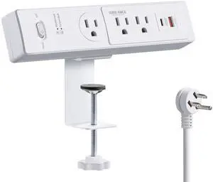 50W Desk Clamp Power Strip with USB-C 30W PD, Desktop Mount Surge Protector, Fits Max 2.5" Table Edge, 980J Surge Protector, 20W USB A, 6FT Extension Cord, Fast Charging Station (White) 50W Desk Clamp Power Strip with USB-C 30W PD, Desktop Mount Surge Protector, Fits Max 2.5" Table Edge, 980J Surge Protector, 20W USB A, 6FT Extension Cord, Fast Charging Station (White)