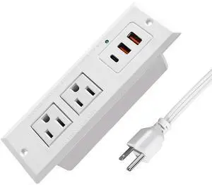 Recessed Power Strip with 20W USB-C Desktop Charge Station with 3 Fast Charging USB Ports Flush Mount Furniture Outlet for Conference Table Nightstand Cabinet, ETL Certified Recessed Power Strip with 20W USB-C Desktop Charge Station with 3 Fast Charging USB Ports Flush Mount Furniture Outlet for Conference Table Nightstand Cabinet, ETL Certified