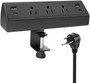 Fast Charge USB C Desk Clamp Power Strip 40W, Desktop Edge Mount 2 PD 20W USB-C Ports&2 QC 18W USB A Ports 3 Outlets Flat Plug for Home Office School Hotel ETL (Black) Fast Charge USB C Desk Clamp Power Strip 40W, Desktop Edge Mount 2 PD 20W USB-C Ports&2 QC 18W USB A Ports 3 Outlets Flat Plug for Home Office School Hotel ETL (Black)