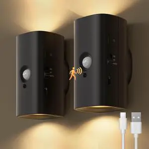 Rechargeable Night Light with Motion Sensor, 2200mah Battery Operated Warm White Motion Sensor Light Indoor, Magnetic Stick-on Light for Bathroom, Bedroom, Stairs, Hallway, 2-Pack Rechargeable Night Light with Motion Sensor, 2200mah Battery Operated Warm White Motion Sensor Light Indoor, Magnetic Stick-on Light for Bathroom, Bedroom, Stairs, Hallway, 2-Pack