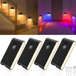 Stair Lights Indoor Rechargeable,RGB & Warm White Color Changing Night Light,Wireless Motion Sensor Lights Indoor for Stair,Bathroom,Hallway,Kitchen,Closet,Cabinet,Bedroom,Kids' Room Stair Lights Indoor Rechargeable,RGB & Warm White Color Changing Night Light,Wireless Motion Sensor Lights Indoor for Stair,Bathroom,Hallway,Kitchen,Closet,Cabinet,Bedroom,Kids' Room