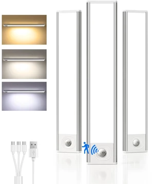 10inch Under Cabinet Lighting Wireless, 3-Pack Rechargeable Battery Motion Sensor Light Indoor, LED Closet Lights USB Charging,3 Color Dimmable Under Cabinet Lights for Kitchen, Cabinet, Wardrobe 10inch Under Cabinet Lighting Wireless, 3-Pack Rechargeable Battery Motion Sensor Light Indoor, LED Closet Lights USB Charging,3 Color Dimmable Under Cabinet Lights for Kitchen, Cabinet, Wardrobe