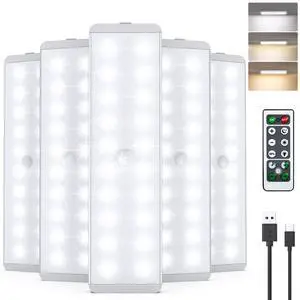 LED Closet Light, Newest 20LEDs Dimmer USB Rechargeable Motion Sensor Light Under Cabinet Lighting with Remote Control, Wireless Stick-Anywhere Night Safe Light Bar for Wardrobe,Kitchen-5 Pcs LED Closet Light, Newest 20LEDs Dimmer USB Rechargeable Motion Sensor Light Under Cabinet Lighting with Remote Control, Wireless Stick-Anywhere Night Safe Light Bar for Wardrobe,Kitchen-5 Pcs