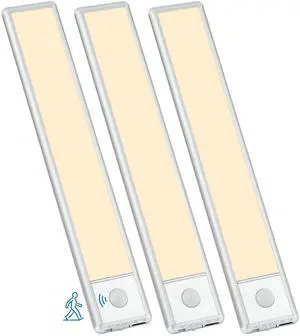 30-LED Motion Sensor Under Cabinet Lighting, 8-inch Magnetic Rechargeable Under Counter Closet Lights, Wireless Light Bar, 3-Pack, Warm White 30-LED Motion Sensor Under Cabinet Lighting, 8-inch Magnetic Rechargeable Under Counter Closet Lights, Wireless Light Bar, 3-Pack, Warm White