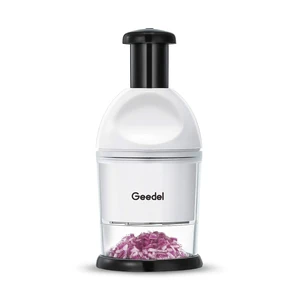 Food Chopper, Manual Vegetable Chopper Cutter, Slap Onion Cutter | Hand Chopper for Veggie Onions Garlic Nuts Salads, Fast & Even Chopping, Sharp Stainless Steel Blade, Dishwasher Safe, No BPA Food Chopper, Manual Vegetable Chopper Cutter, Slap Onion Cutter | Hand Chopper for Veggie Onions Garlic Nuts Salads, Fast & Even Chopping, Sharp Stainless Steel Blade, Dishwasher Safe, No BPA