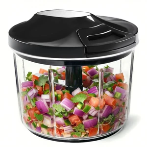 Manual Food Processor Large Vegetable Chopper, 1000ML Pull String Chopper Garlic Mincer Onion Cutter for Veggies,Salad,Fruits, Nuts, BPA Free, Black Manual Food Processor Large Vegetable Chopper, 1000ML Pull String Chopper Garlic Mincer Onion Cutter for Veggies,Salad,Fruits, Nuts, BPA Free, Black