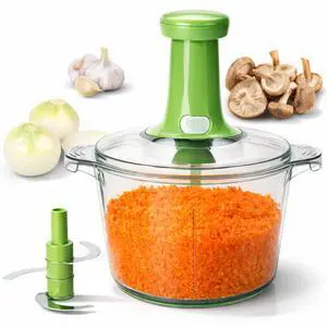 Express Manual Food Chopper: Large 8.5-Cup, Hand Chopper Vegetable Cutter to Chop Veggies, Fruits, Herbs, Garlic Onion Chopper for Salsa, Salad, Pesto, Guacamole, Coleslaw, Indian Cooking Express Manual Food Chopper: Large 8.5-Cup, Hand Chopper Vegetable Cutter to Chop Veggies, Fruits, Herbs, Garlic Onion Chopper for Salsa, Salad, Pesto, Guacamole, Coleslaw, Indian Cooking