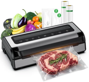 Food Vacuum Sealer Machine, 6-in-1 Automatic Vacuum Sealer for Food | food sealer with Built-in Cutter & Bag Storage, 180W Powerful Complete Kit with 2 Rolls & 10 Bags for Dry/Moist/Canister Food Vacuum Sealer Machine, 6-in-1 Automatic Vacuum Sealer for Food | food sealer with Built-in Cutter & Bag Storage, 180W Powerful Complete Kit with 2 Rolls & 10 Bags for Dry/Moist/Canister