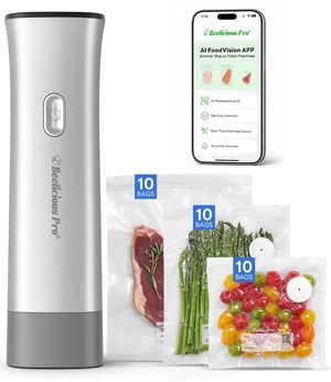 Handheld Vacuum Sealer for Food, VacSense Series 75kPa Compact Vacuum Sealer Machine with 2000mAh Battery, Cordless & Portable, 30 BPA-Free Reusable Bags for Meal Prep, Travel & Kitchen, Silver Handheld Vacuum Sealer for Food, VacSense Series 75kPa Compact Vacuum Sealer Machine with 2000mAh Battery, Cordless & Portable, 30 BPA-Free Reusable Bags for Meal Prep, Travel & Kitchen, Silver