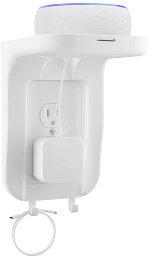 Wall Outlet Shelf, Home Wall Shelf Organizer for Outlets, Perfect for Bathroom, Kitchen, Bedrooms,Ideal for Cell Phone,Speaker up to 20lbs,with Cable Management and Detachable Hooks,White(S3W) Wall Outlet Shelf, Home Wall Shelf Organizer for Outlets, Perfect for Bathroom, Kitchen, Bedrooms,Ideal for Cell Phone,Speaker up to 20lbs,with Cable Management and Detachable Hooks,White(S3W)