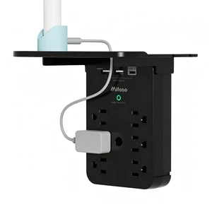 Wall Outlet Extender with Shelf, Surge Protector 6 AC Multi Plug Outlet 3 USB Charger Station Splitter Expander for Home Bathroom, Black Wall Outlet Extender with Shelf, Surge Protector 6 AC Multi Plug Outlet 3 USB Charger Station Splitter Expander for Home Bathroom, Black