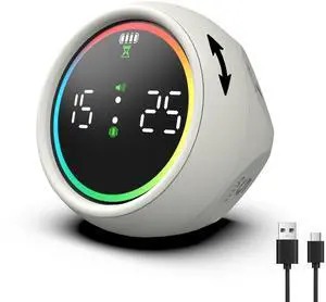 Pomodoro Timer Cube, Desk Timer for Productivity with 1, 5, 10 Min Preset Countdown, Stopwatch and Custom Countdown, for Kids, ADHD, Study, Work, Fitness, Cooking (White) Pomodoro Timer Cube, Desk Timer for Productivity with 1, 5, 10 Min Preset Countdown, Stopwatch and Custom Countdown, for Kids, ADHD, Study, Work, Fitness, Cooking (White)