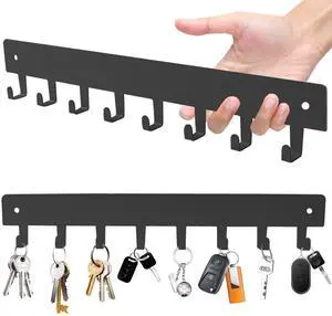 2 Pack Key Holder for Wall, Key Hooks with 8 Hooks, No Drilling Required, Self-Adhesive Key Holder, Hallway Wall Mount Keychain, Key Holder Wall Mount for Corridor, Living Room (Grey) 2 Pack Key Holder for Wall, Key Hooks with 8 Hooks, No Drilling Required, Self-Adhesive Key Holder, Hallway Wall Mount Keychain, Key Holder Wall Mount for Corridor, Living Room (Grey)