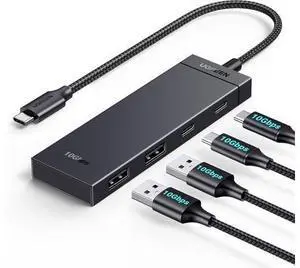 USB C Hub, 10Gbps 4 in 1 USB 3.2 Adapter with 2 USB-C 3.2 and 2 USB-A 3.2, 4 Ports USB C Splitter Extender for MacBook Pro/Air, iPad Pro, iPhone 15/15 Pro Max, Surface, PC, Laptops and More USB C Hub, 10Gbps 4 in 1 USB 3.2 Adapter with 2 USB-C 3.2 and 2 USB-A 3.2, 4 Ports USB C Splitter Extender for MacBook Pro/Air, iPad Pro, iPhone 15/15 Pro Max, Surface, PC, Laptops and More
