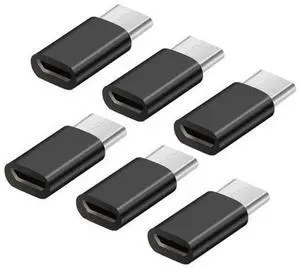 Micro-USB to USB C Adapter, Micro-USB (Female) to USB Type C (Male) Sync and Charging Adapter, USB C Adapter (Pack of 6) Micro-USB to USB C Adapter, Micro-USB (Female) to USB Type C (Male) Sync and Charging Adapter, USB C Adapter (Pack of 6)
