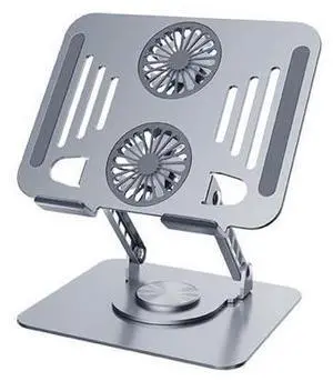 Dual-Fan 360 Rotating Adjustable Height Carbon Steel Laptop Stand 10kg Load Capacity for 10-17inch Laptops Desktop Cooling Stand Dual-Fan 360 Rotating Adjustable Height Carbon Steel Laptop Stand 10kg Load Capacity for 10-17inch Laptops Desktop Cooling Stand