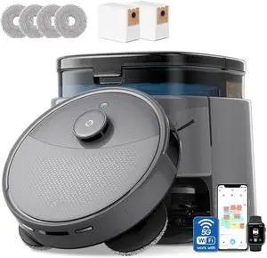 Robot Vacuum and Mop, 20000Pa Suction, 90-Day Self-Emptying, Obstacle Avoidance, Auto Mop Washing&Drying, All-in-One for Pet Hair Carpet, 5G WiFi Alexa/APP/iWatch Control, M3 Max Robot Vacuum and Mop, 20000Pa Suction, 90-Day Self-Emptying, Obstacle Avoidance, Auto Mop Washing&Drying, All-in-One for Pet Hair Carpet, 5G WiFi Alexa/APP/iWatch Control, M3 Max