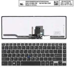 US Keyboard for TOSHIBA Tecra z40 a z40 b GRAY FRAME BLACK With Point Backlit US Keyboard for TOSHIBA Tecra z40 a z40 b GRAY FRAME BLACK With Point Backlit