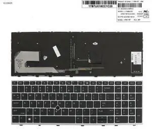 Keyboard for HP Elitebook 850 G5 755 G5 ZBook 15u G5 SILVER FRAME Backlit US Keyboard for HP Elitebook 850 G5 755 G5 ZBook 15u G5 SILVER FRAME Backlit US