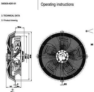 Original ebmpapst S4D630-AD01-01 Axial Fan AC400V 3Phase 4.95A 2630W 50/60Hz Cooling fan Original ebmpapst S4D630-AD01-01 Axial Fan AC400V 3Phase 4.95A 2630W 50/60Hz Cooling fan