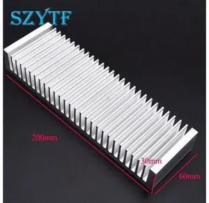 5pcs Heat sink 200*60*30MM (silver) high-quality aluminum heat sink and other special thicker amplifier 5pcs Heat sink 200*60*30MM (silver) high-quality aluminum heat sink and other special thicker amplifier