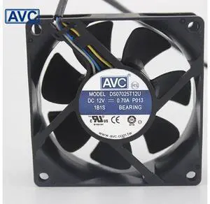 100pcs DS07025T12U 70mm 7025 DC 12V 0.7A 4 -pin PWM cpu pc case cooling fan 100pcs DS07025T12U 70mm 7025 DC 12V 0.7A 4 -pin PWM cpu pc case cooling fan