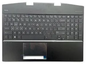 Top Case For HP Omen 15-DH Laptop Palmrest No TouchPad US Keyboard White Backlit AM2JZ000430 Top Case For HP Omen 15-DH Laptop Palmrest No TouchPad US Keyboard White Backlit AM2JZ000430
