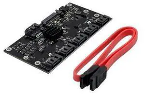 SATA Expansion Card 1 to 5 Port SATA3.0 Controller Card Motherboard 6Gbps Multiplier SATA Port Riser Card Adapter HDD SATA Expansion Card 1 to 5 Port SATA3.0 Controller Card Motherboard 6Gbps Multiplier SATA Port Riser Card Adapter HDD