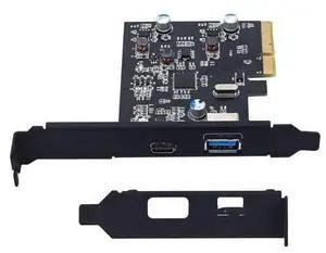 PCI-E PCI Express to USB 3.1 Gen2 10Gbps Hub Type A and Type C 2-Port PCIe Expansion Adapter Card 7/8/8.1/10/ PCI-E PCI Express to USB 3.1 Gen2 10Gbps Hub Type A and Type C 2-Port PCIe Expansion Adapter Card 7/8/8.1/10/