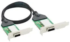 Mini SAS HD SFF-8088 26P PCBA Female with Low Profile Bracket to SFF-8088 female 12Gbps External Impedance 30AWG cable adapter Mini SAS HD SFF-8088 26P PCBA Female with Low Profile Bracket to SFF-8088 female 12Gbps External Impedance 30AWG cable adapter