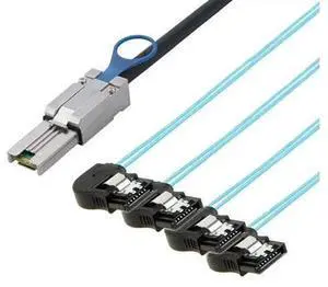 MINI SAS SFF-8088 to 4 Ports SATA 7P female connection cable Server MINI SAS SFF-8088 to 4 Ports SATA 7P female connection cable Server