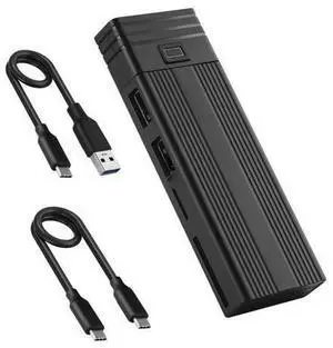 M.2 box type-c SATA NVME protocol USB3.1/3.2 10G with USB HUB card reader PC mobile ssd enclosure M.2 box type-c SATA NVME protocol USB3.1/3.2 10G with USB HUB card reader PC mobile ssd enclosure