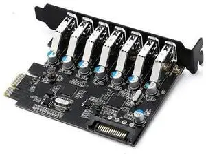 PCIE 7 Ports USB3.0 Hub Express Card Expansion Card by PCI-Express Adapter Support Win10 PCIE 7 Ports USB3.0 Hub Express Card Expansion Card by PCI-Express Adapter Support Win10