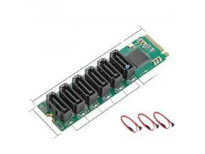 M.2 (PCIe 3.0) to 6 Ports SATA III 6G SSD Adapter with 3 SATAIII Cable PCIe Gen3x2 Non-RAID 1166 Chip M.2 (PCIe 3.0) to 6 Ports SATA III 6G SSD Adapter with 3 SATAIII Cable PCIe Gen3x2 Non-RAID 1166 Chip
